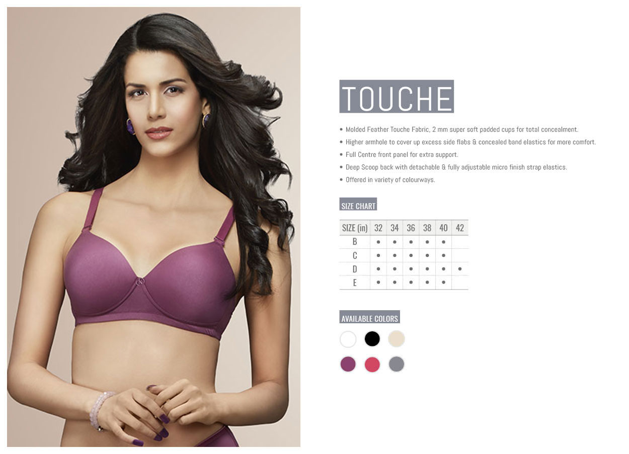 Buy Trylo Touche Woman Soft Padded Full Cup Bra - Orchid Online
